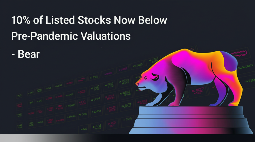 Bear statue overlooking stock market ticker