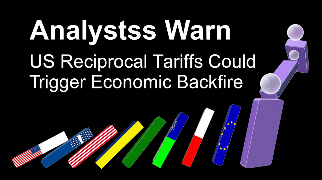 Dominoes falling with country flags as pieces