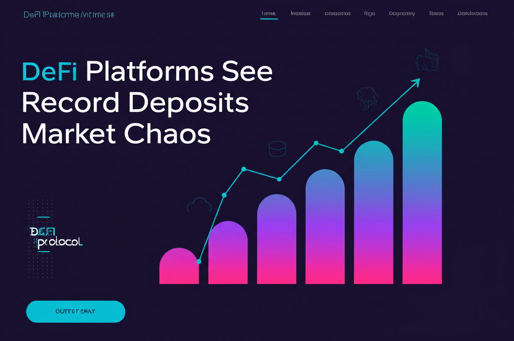 DeFi protocol interface showing deposit growth