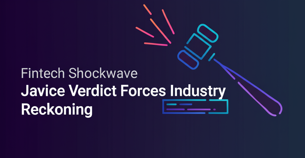 Gavel striking digital banking interface