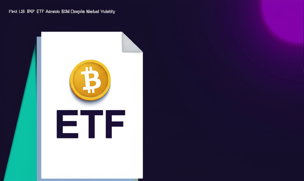 XRP cryptocurrency symbol with ETF document overlay