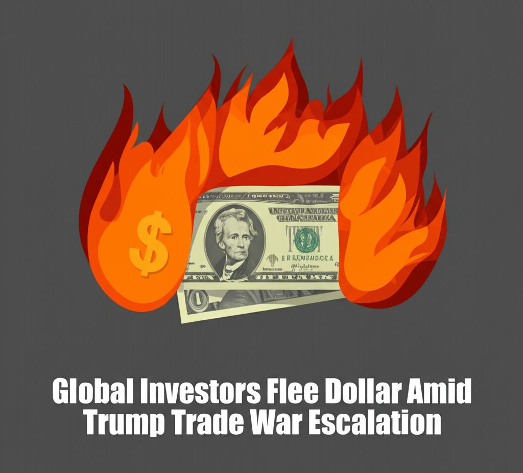 US dollar bills burning in fire