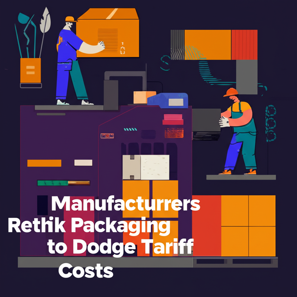Factory workers adjusting product packaging