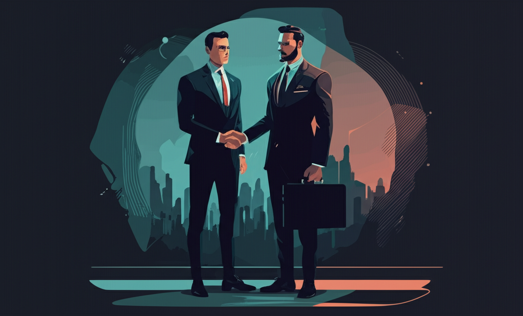 Mining executive shaking hands with board members