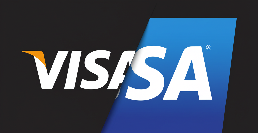 Apple Card and Visa logo merger concept