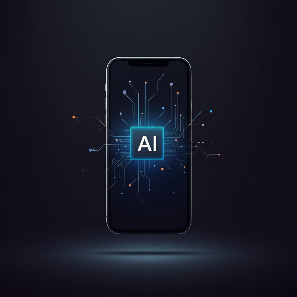 Concept image of AI analyzing smartphone screen
