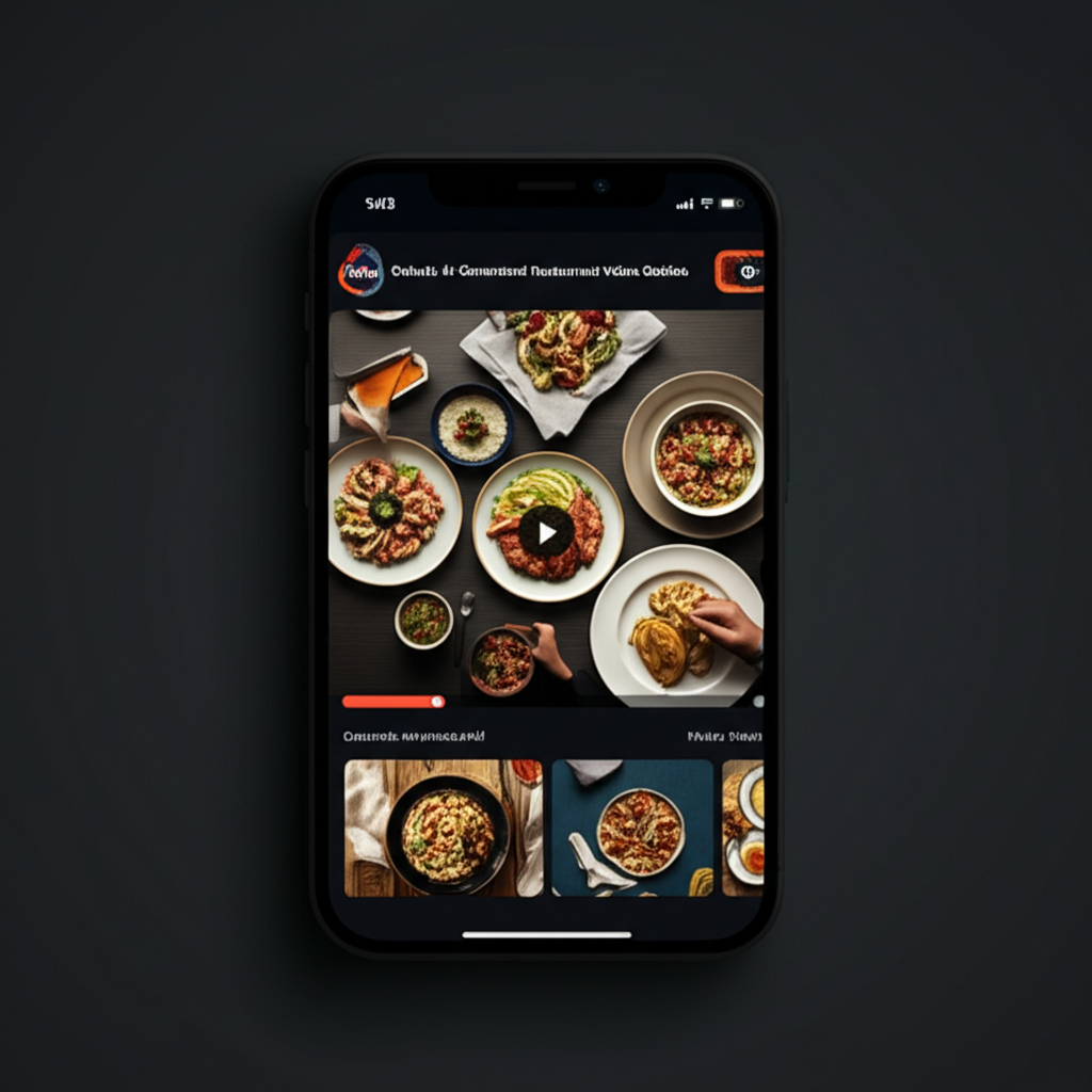 Yelp app showing AI-generated restaurant video