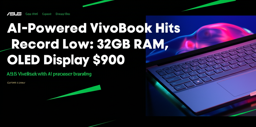Asus VivoBook with AI processor branding on keyboard deck