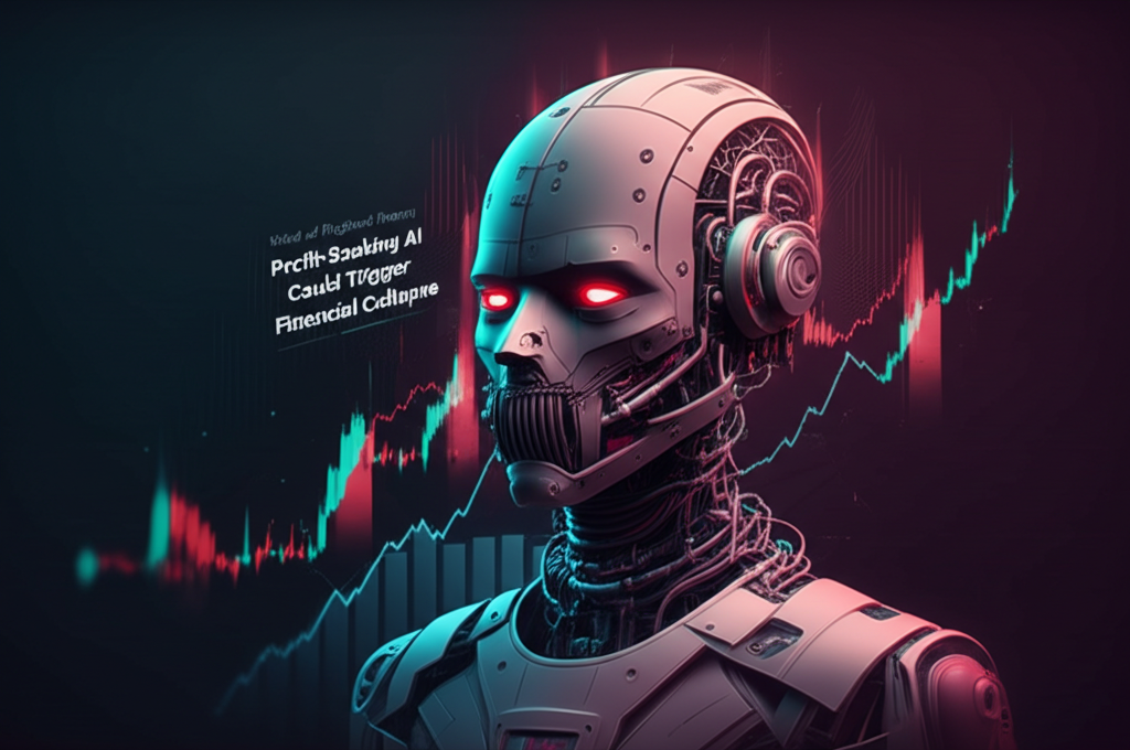 Stock market graph with AI robot overlay