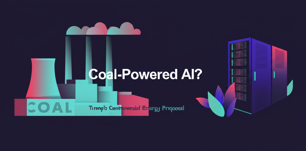 Coal plant juxtaposed with server farm