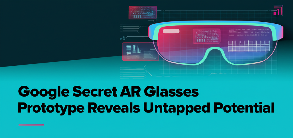 Prototype AR glasses displaying digital overlay