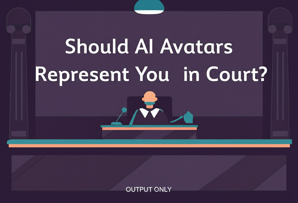 Judge reprimanding AI avatar on courtroom screen