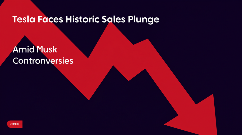 Tesla vehicle sales chart showing dramatic downward trend